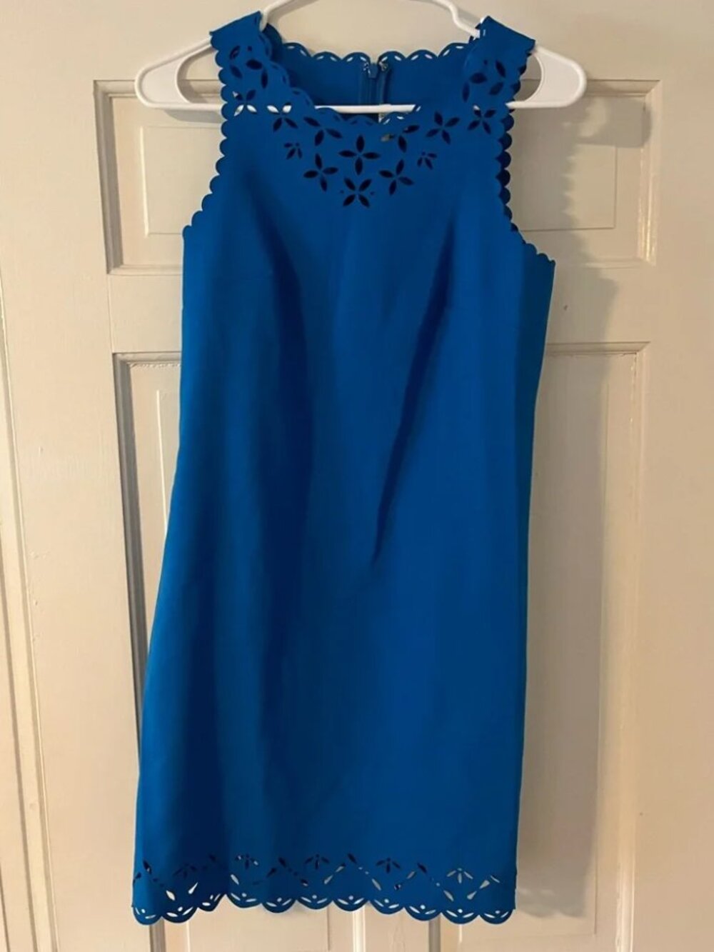 J Crew Laser-cut floral dress Size 0 Petite Blue - Picture 3 of 5
